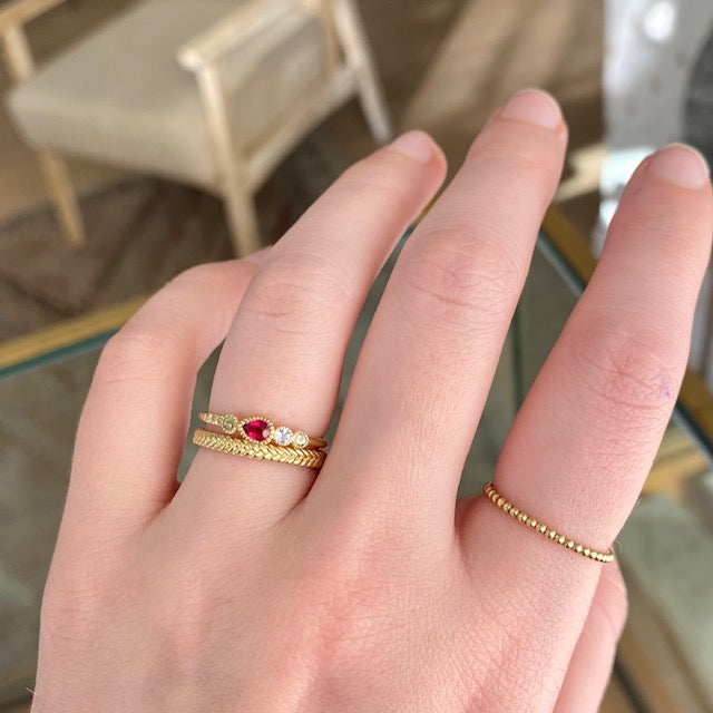 Ruby Teardrop Diamond Ring