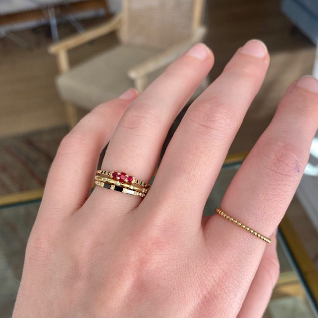 Ruby Trio Equilibrium Ring