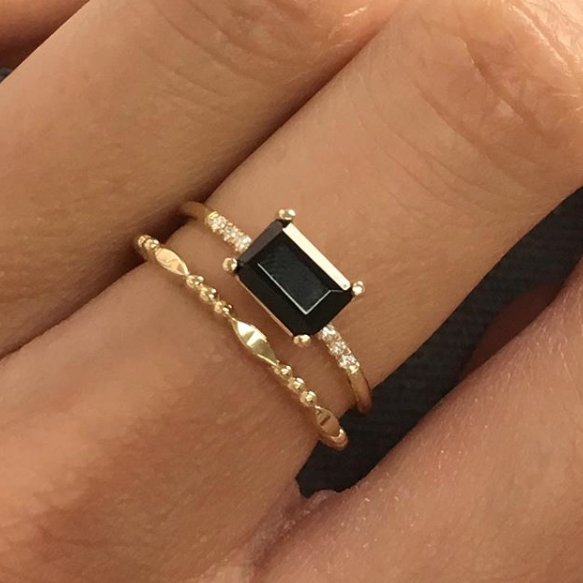 East West Onyx Equilibrium Ring