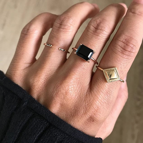 Black Equilibrium Cuff Ring