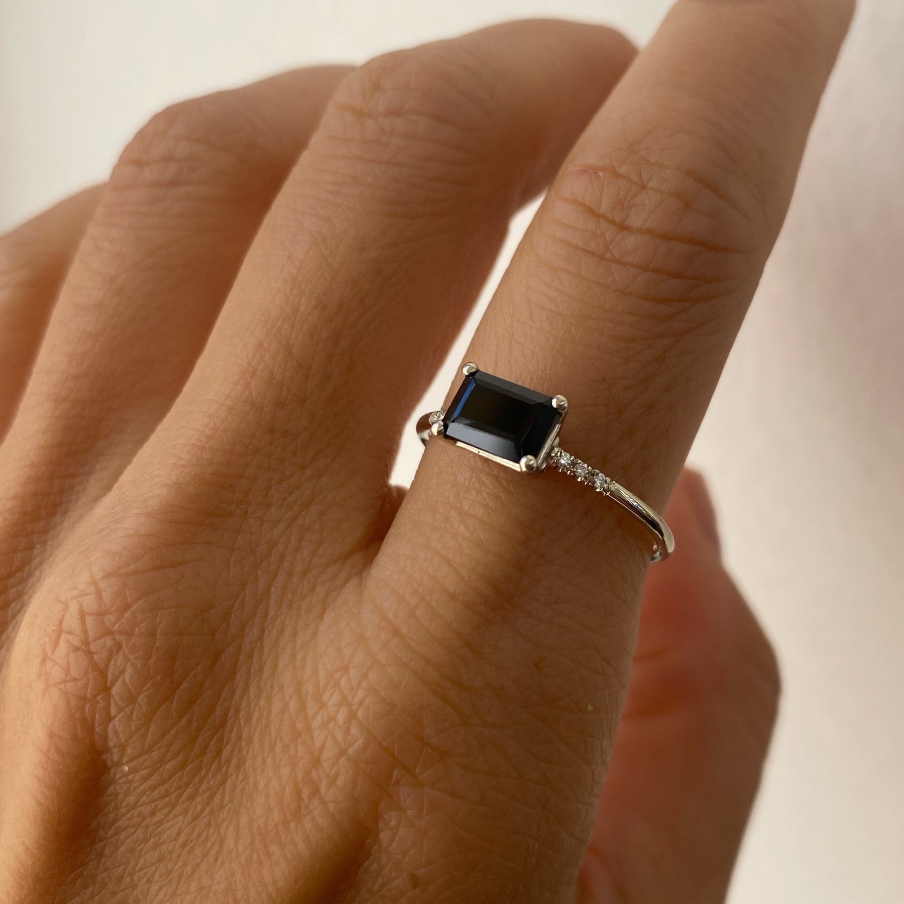 East West Onyx Equilibrium Ring