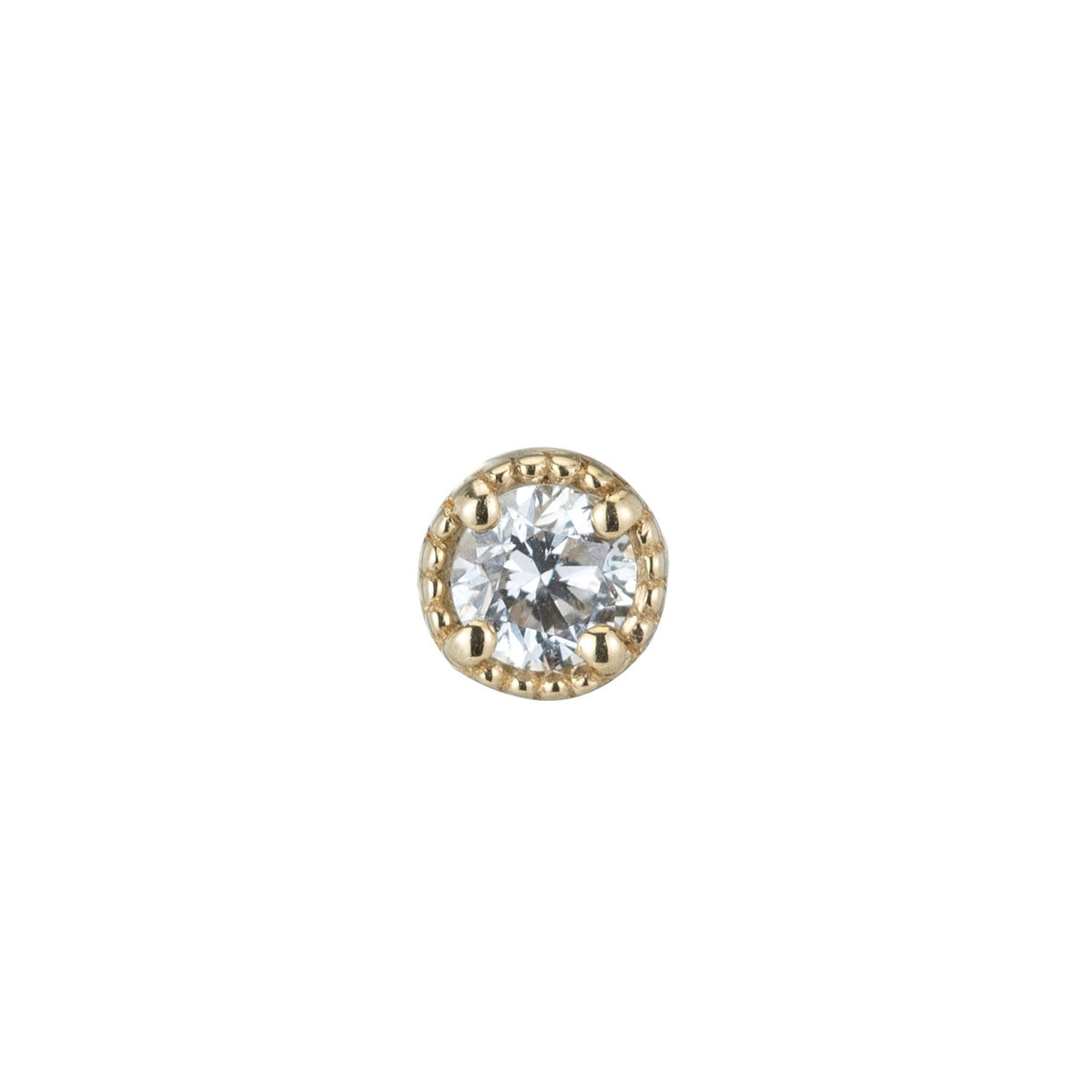 White Diamond Milgrain Stud (Single) (ready to ship option)*