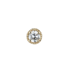 White Diamond Milgrain Stud (Single) (ready to ship option)*