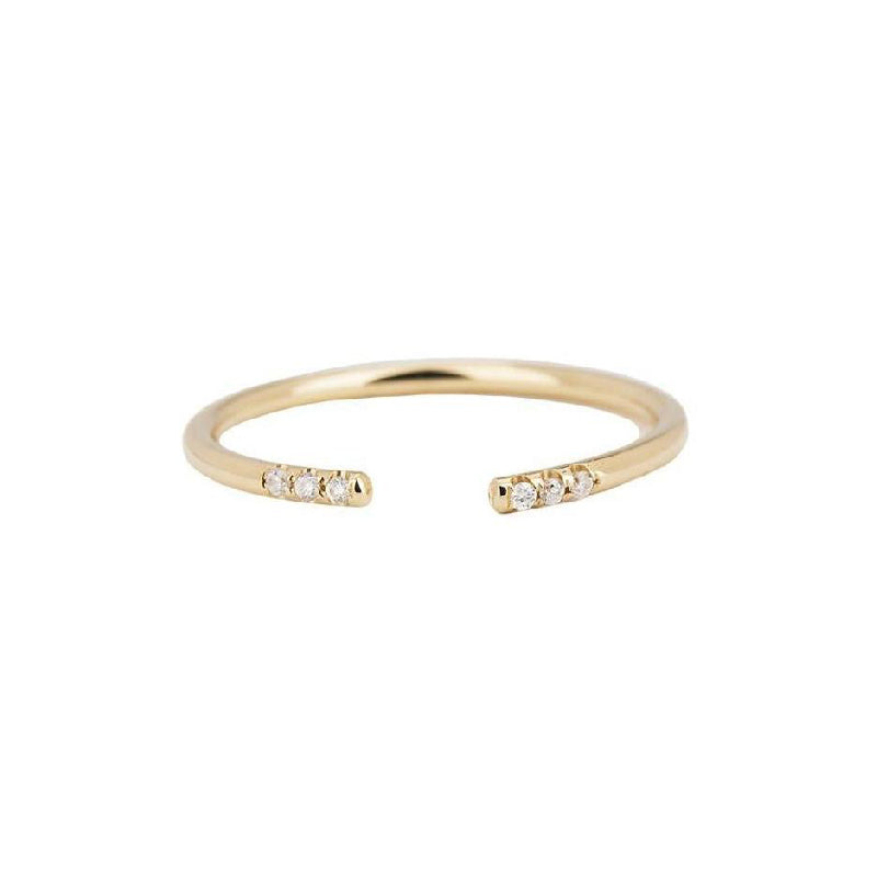 White Equilibrium Cuff Diamond Ring