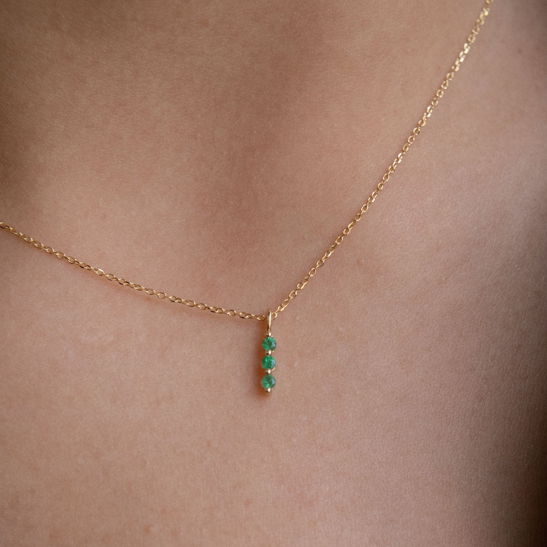 Emerald Stack Necklace (ready to ship option)*