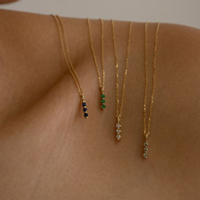 Green Sapphire Stack Necklace