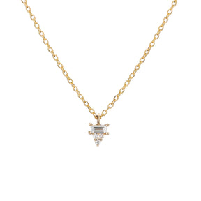 Diamond baguette cluster necklace