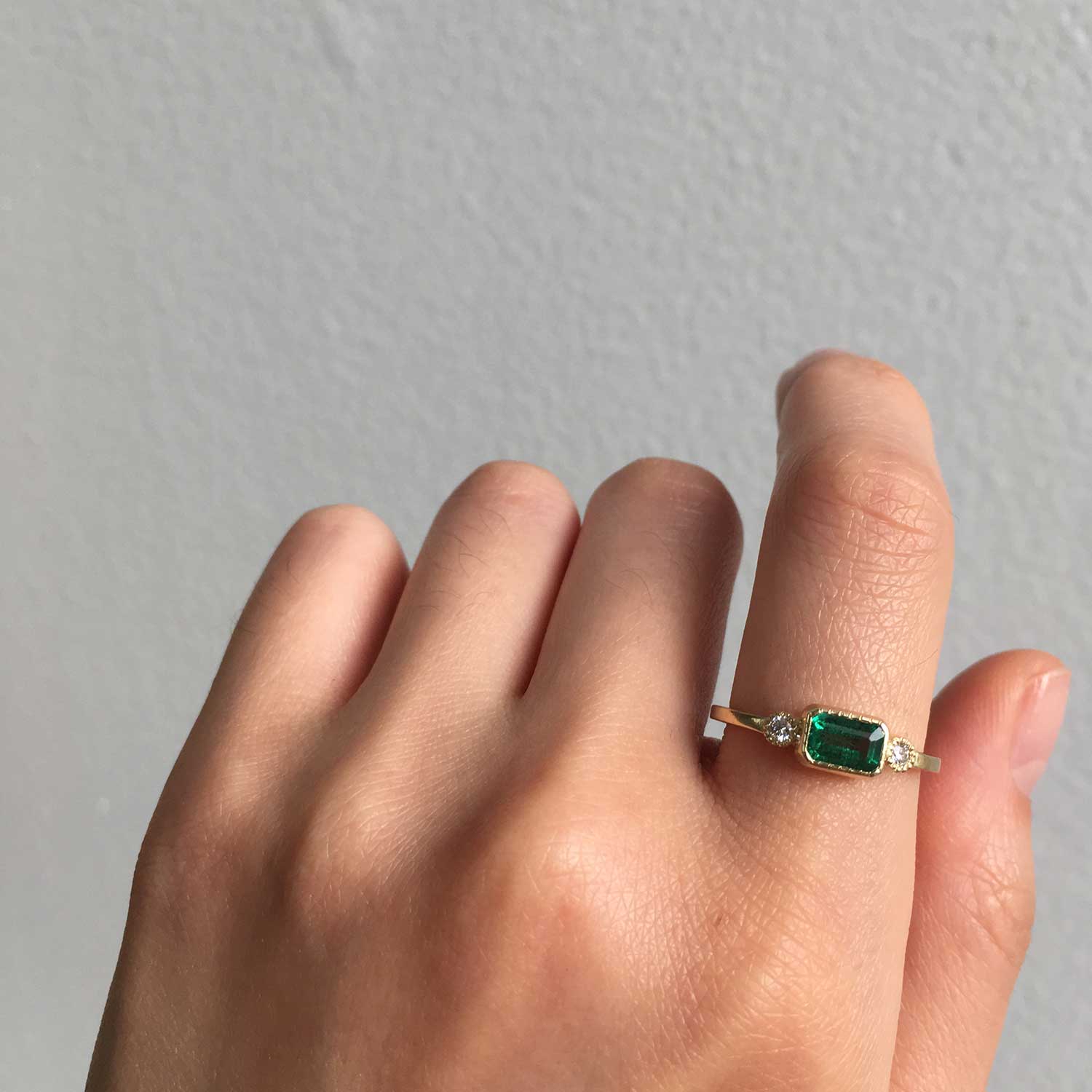 Lexie Emerald Ring With Diamonds