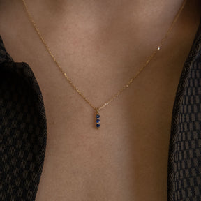 Blue Sapphire Stack Necklace (ready to ship option)*