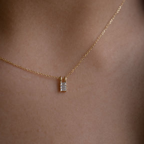 Diamond Baguette Accordion Necklace