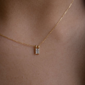 Diamond Baguette Accordion Necklace (ready to ship option)*