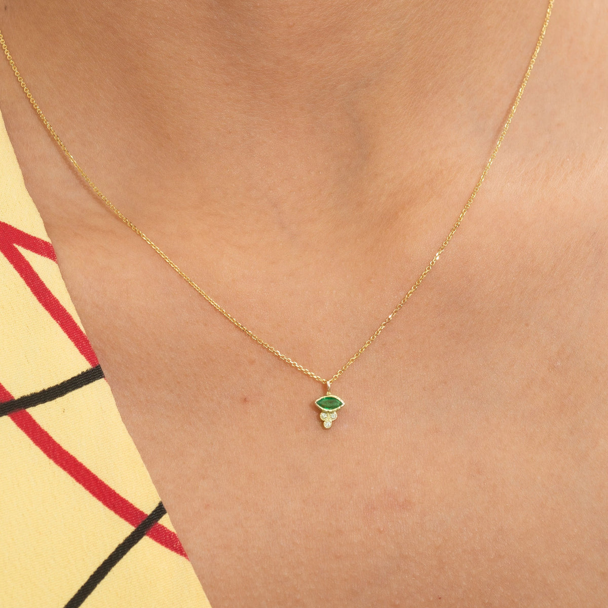 Marquise Emerald Crown Necklace